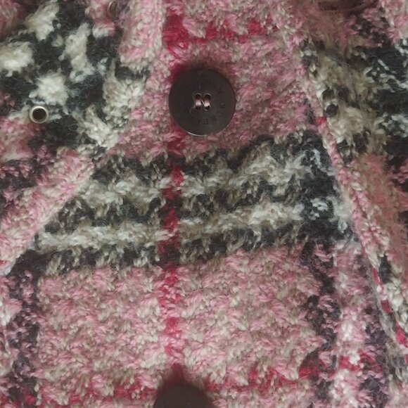 BURBERRY London Authentic Wool Pink Trench Plaid Coat - Picture 5 of 9
